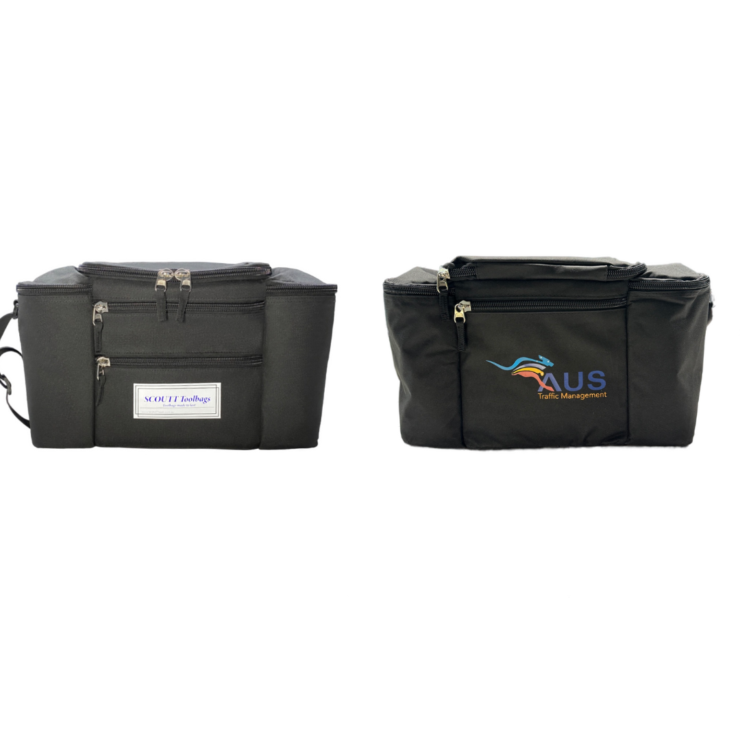 Premium Scoutt insulated crib bag with custom logo and stainless steel ruler bundle