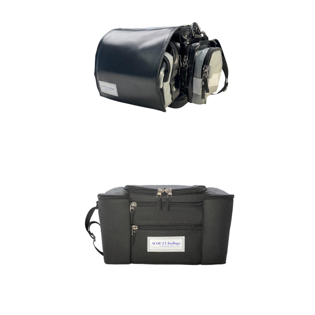 Shutdown Essentials tool bag and Premium Scoutt insulated crib bag bundle with custom ruler